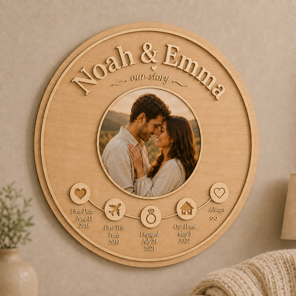 Love Story Rund mit Foto