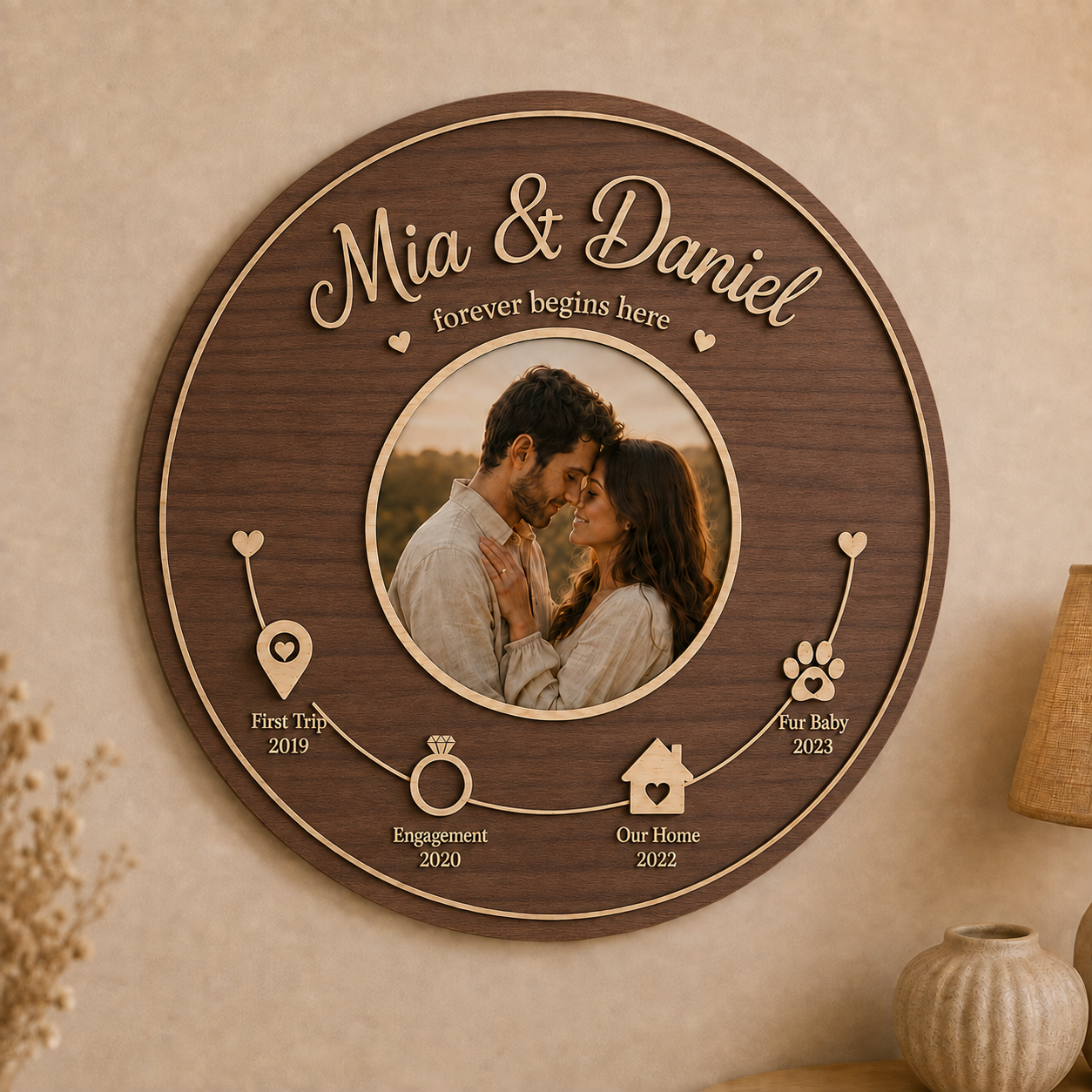 Love Story Rund mit Foto