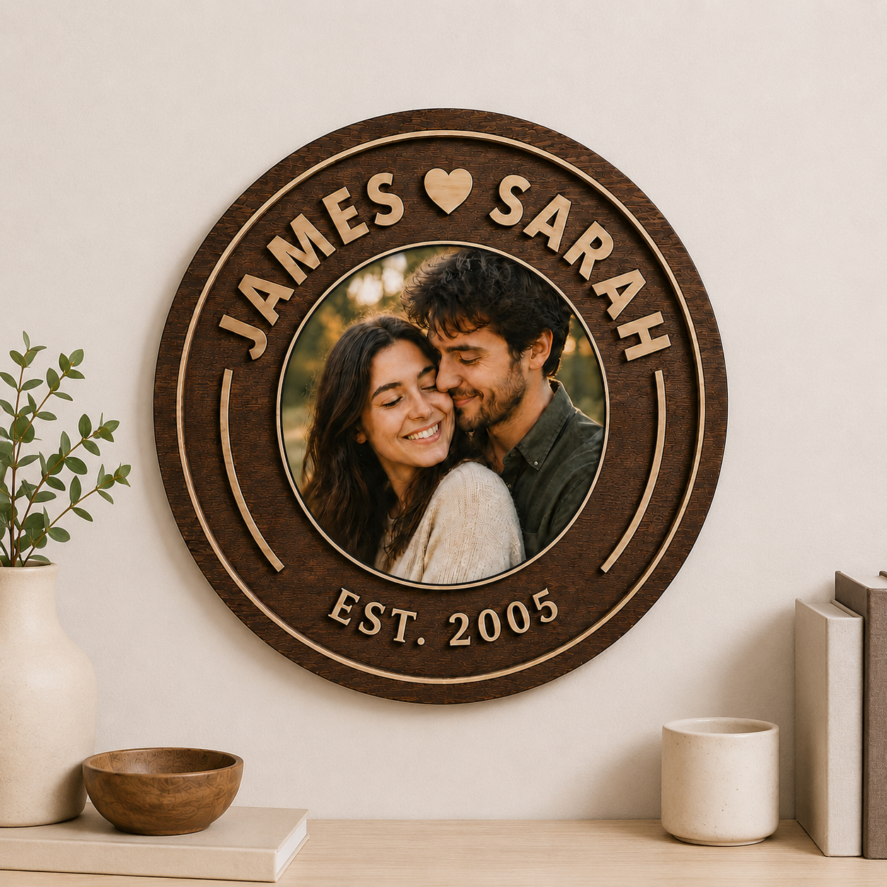 Love Story Rund mit Foto