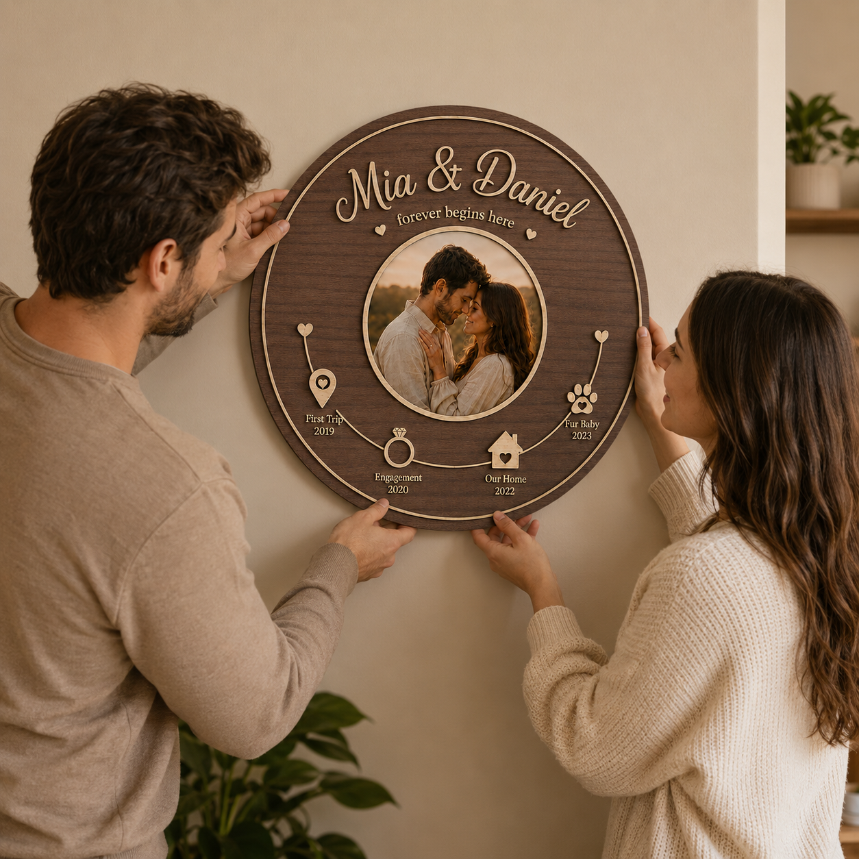 Love Story Rund mit Foto