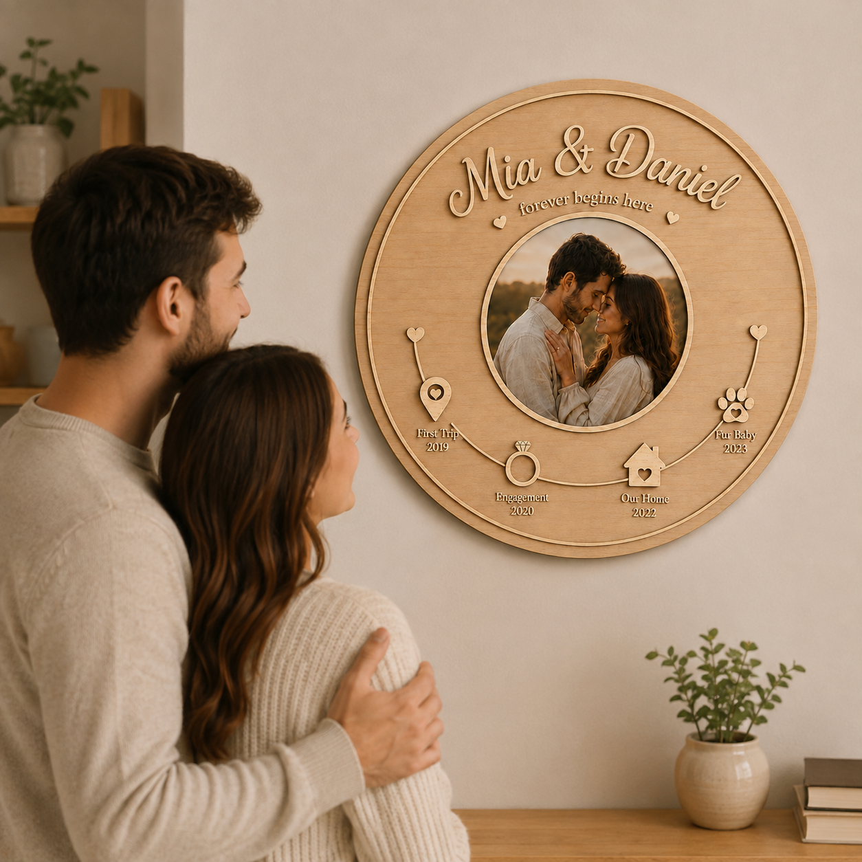 Love Story Rund mit Foto